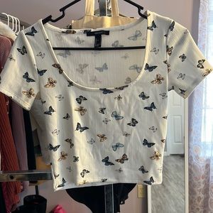 Small butterfly crop top from forever 21